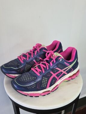 ASICS Women's Gel-kayano Navy and Pink Athletic Running Shoes Size 9